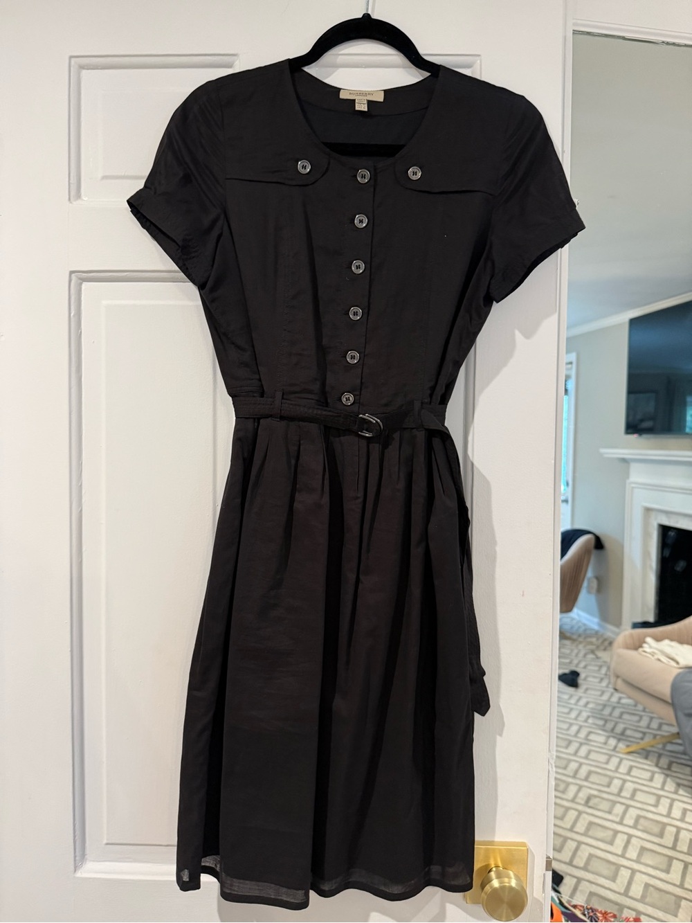 Burberry Classic Black Belted button up Shirt Dress